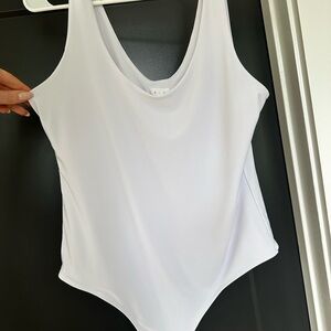 Leith White Sleeveless Bodysuit
